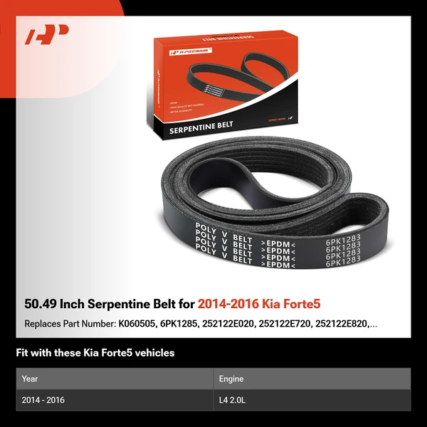 50.49 Inch Serpentine Belt for 2014-2016 Kia Forte5