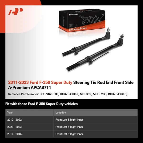 2011-2023 Ford F-350 Super Duty Steering Tie Rod End Front Side A-Premium APCA8711