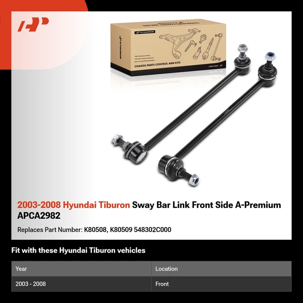 2003-2008 Hyundai Tiburon Sway Bar Link Front Side A-Premium APCA2982
