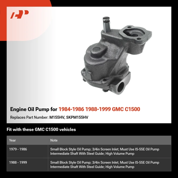 Engine Oil Pump for 1984-1986 1988-1999 GMC C1500