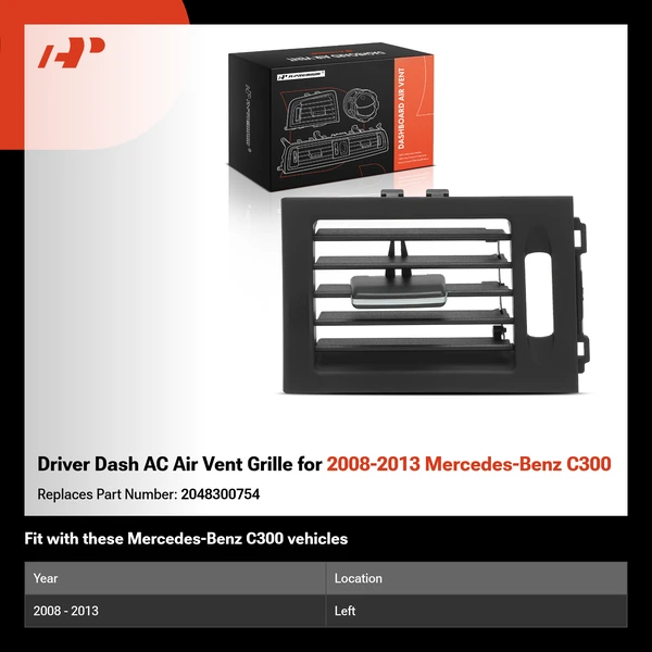 Driver Dash AC Air Vent Grille for 2008-2013 Mercedes-Benz C300