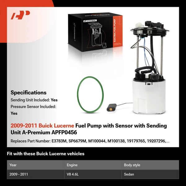 2009-2011 Buick Lucerne Fuel Pump with Sensor with Sending Unit A-Premium APFP0456