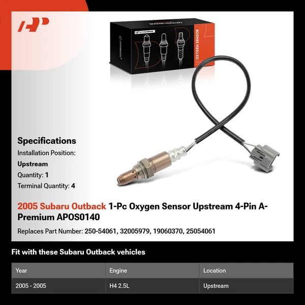 2005 Subaru Outback 1-Pc Oxygen Sensor Upstream 4-Pin A-Premium APOS0140