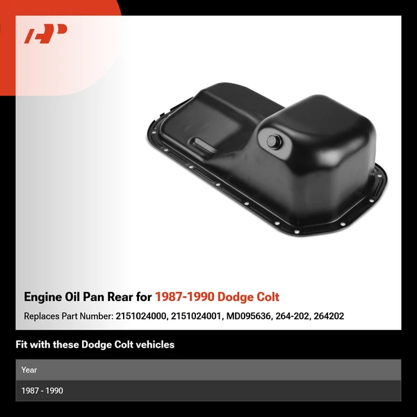 Engine Oil Pan Rear for 1987-1990 Dodge Colt
