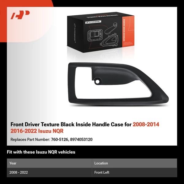 Front Driver Texture Black Inside Handle Case for 2008-2014 2016-2022 Isuzu NQR