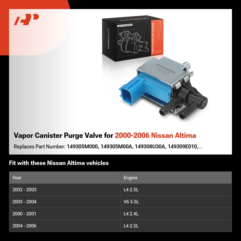 Vapor Canister Purge Valve for 2000-2006 Nissan Altima