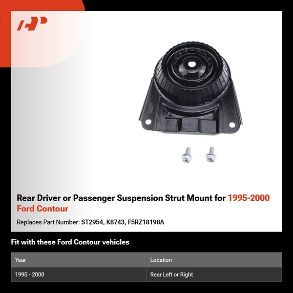 Rear Driver or Passenger Suspension Strut Mount for 1995-2000 Ford Contour