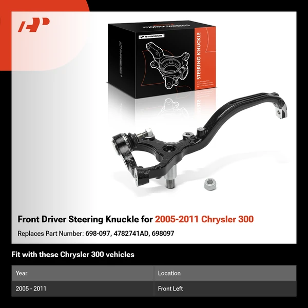 Front Driver Steering Knuckle for 2005-2011 Chrysler 300