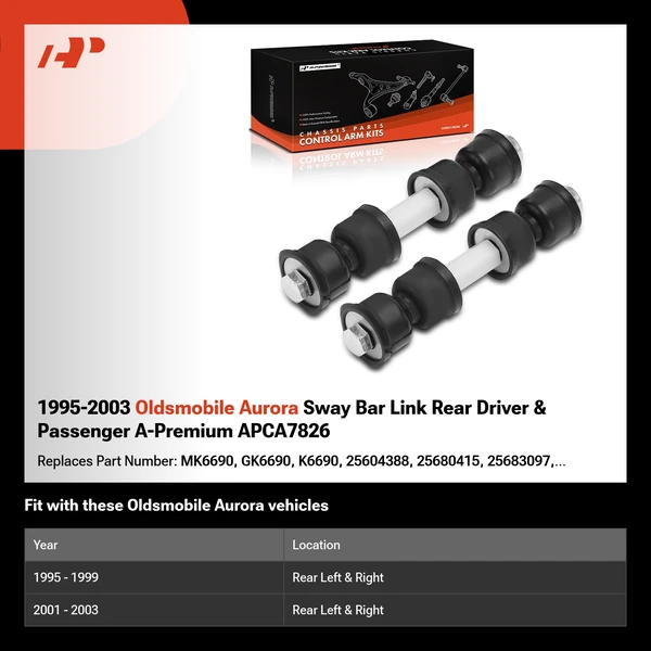 1995-2003 Oldsmobile Aurora Sway Bar Link Rear Driver & Passenger A-Premium APCA7826