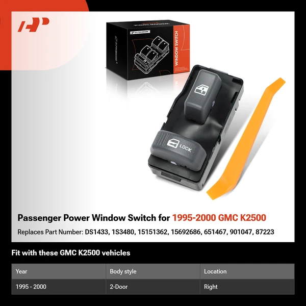 Passenger Power Window Switch for 1995-2000 GMC K2500