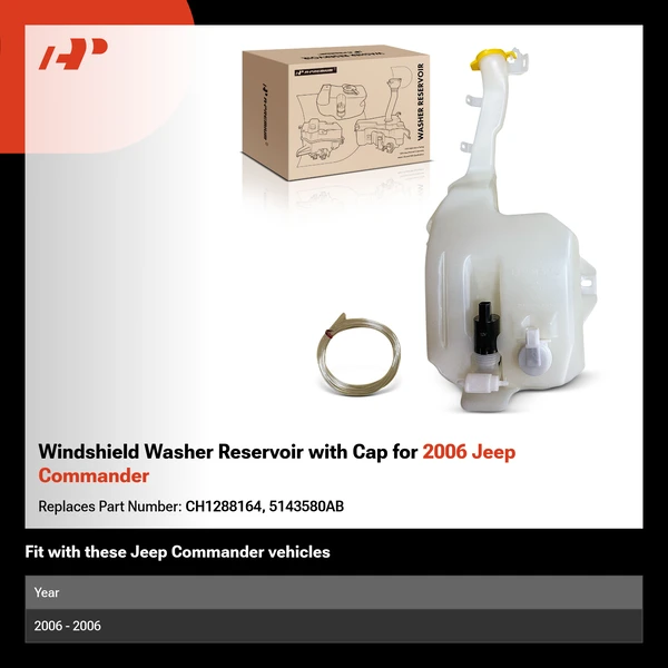 Windshield Washer Reservoir with Cap for 2006 Jeep Commander