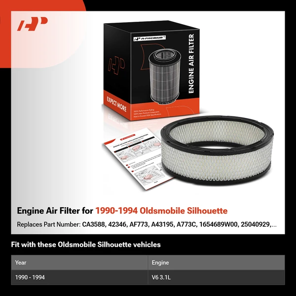 Engine Air Filter for 1990-1994 Oldsmobile Silhouette