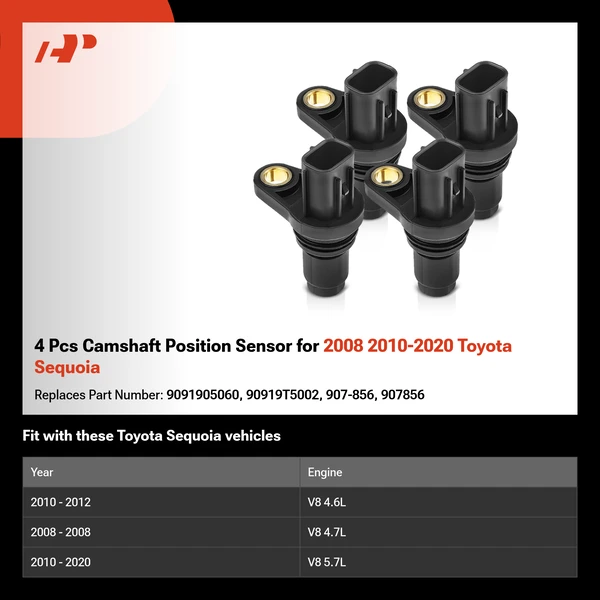 4 Pcs Camshaft Position Sensor for 2008 2010-2020 Toyota Sequoia