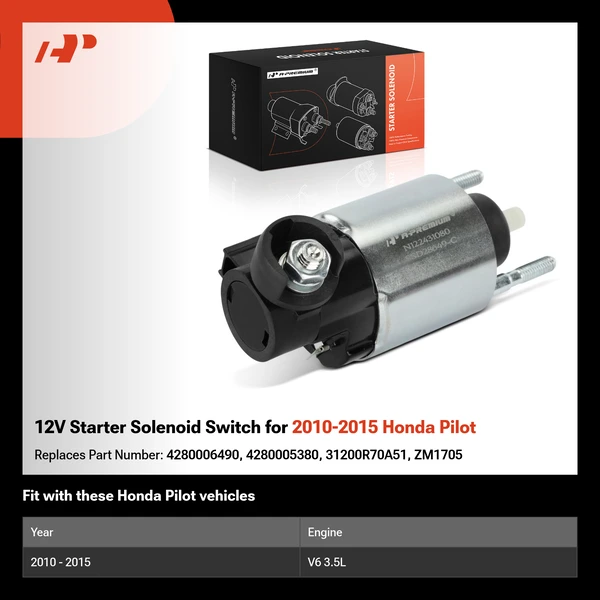 12V Starter Solenoid Switch for 2010-2015 Honda Pilot