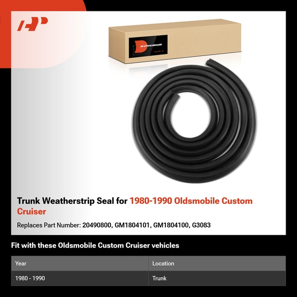 Trunk Weatherstrip Seal for 1980-1990 Oldsmobile Custom Cruiser