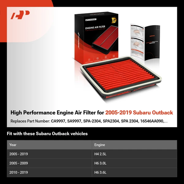 High Performance Engine Air Filter for 2005-2019 Subaru Outback