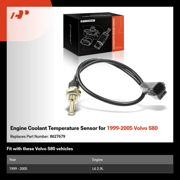 Engine Coolant Temperature Sensor for 1999-2005 Volvo S80