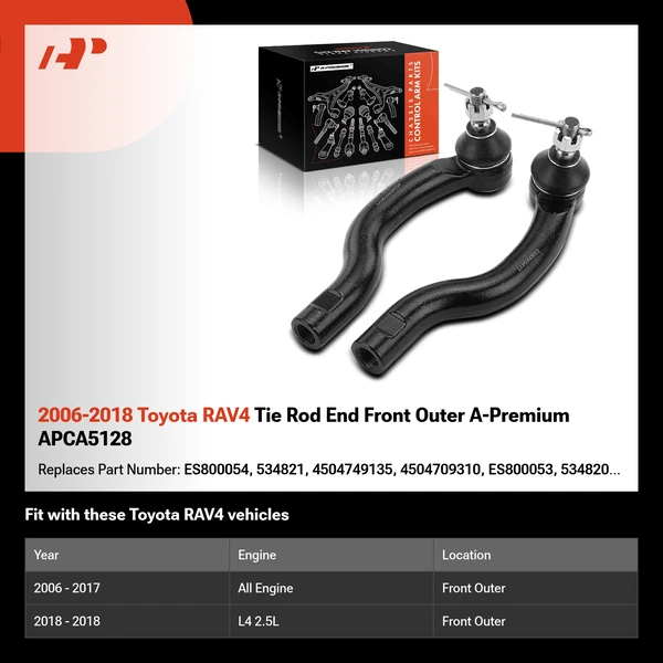 2006-2018 Toyota RAV4 Tie Rod End Front Outer A-Premium APCA5128