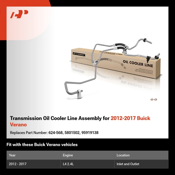 Transmission Oil Cooler Line Assembly for 2012-2017 Buick Verano