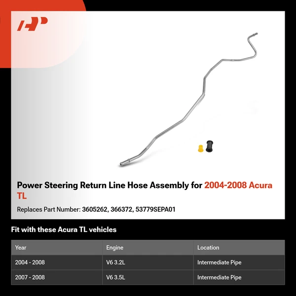 Power Steering Return Line Hose Assembly for 2004-2008 Acura TL