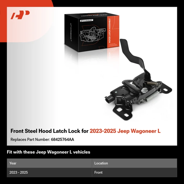 Front Steel Hood Latch Lock for 2023-2025 Jeep Wagoneer L