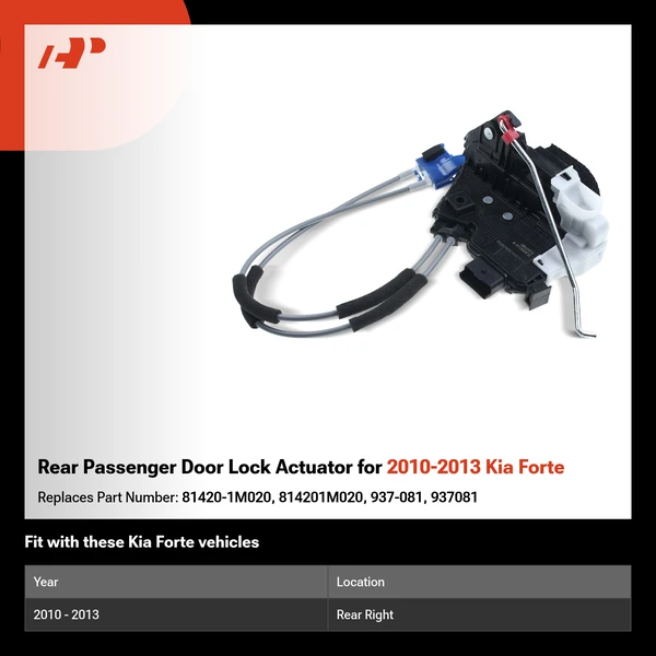 Rear Passenger Door Lock Actuator for 2010-2013 Kia Forte