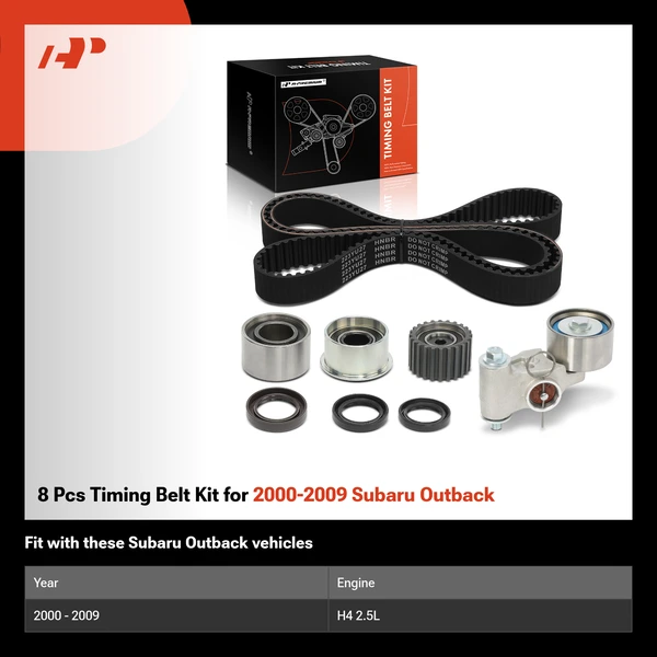 8 Pcs Timing Belt Kit for 2000-2009 Subaru Outback