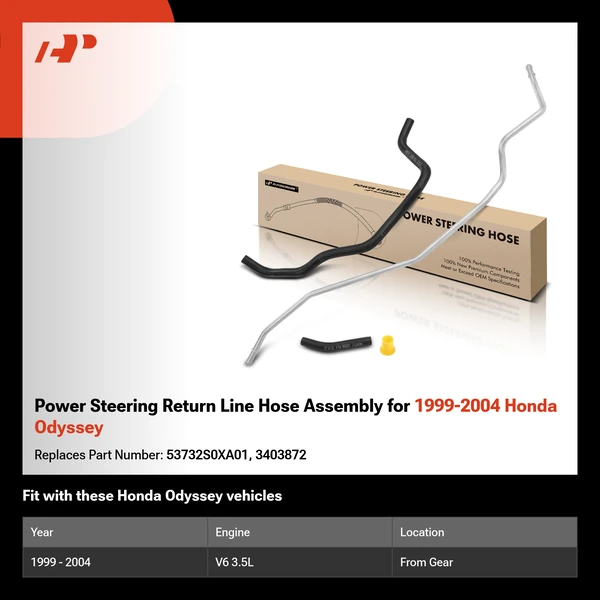 Power Steering Return Line Hose Assembly for 1999-2004 Honda Odyssey