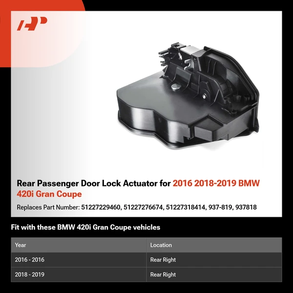 Rear Passenger Door Lock Actuator for 2016 2018-2019 BMW 420i Gran Coupe