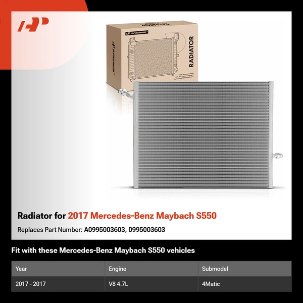 Radiator for 2017 Mercedes-Benz Maybach S550