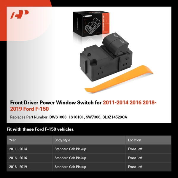 Front Driver Power Window Switch for 2011-2014 2016 2018-2019 Ford F-150