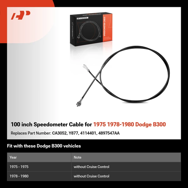 100 inch Speedometer Cable for 1975 1978-1980 Dodge B300