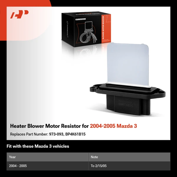 Heater Blower Motor Resistor for 2004-2005 Mazda 3