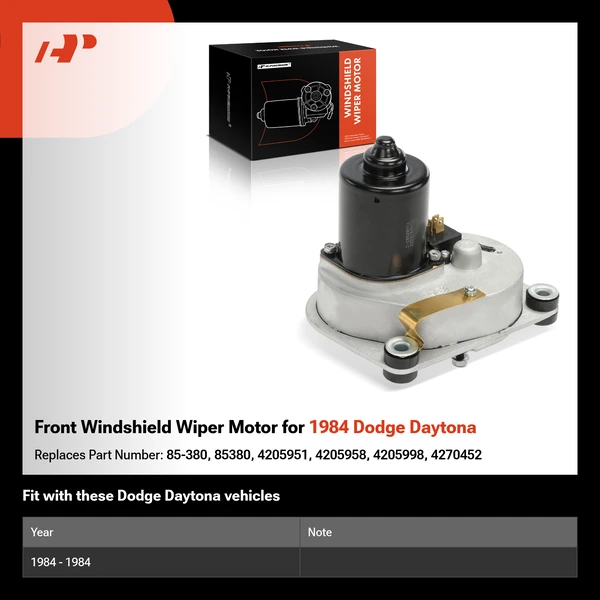 Front Windshield Wiper Motor for 1984 Dodge Daytona