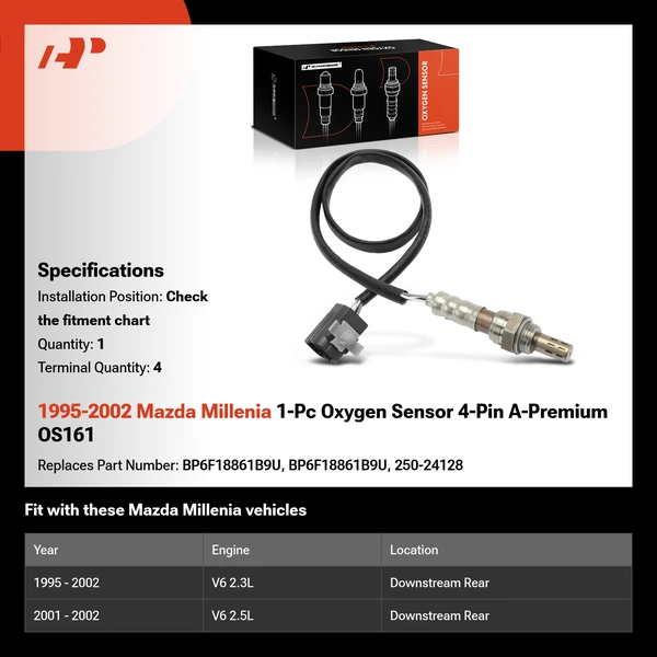 1995-2002 Mazda Millenia 1-Pc Oxygen Sensor 4-Pin A-Premium OS161
