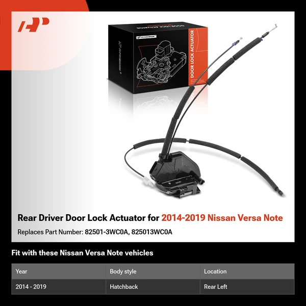 Rear Driver Door Lock Actuator for 2014-2019 Nissan Versa Note