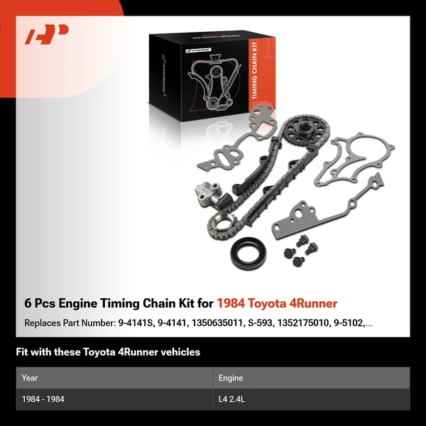 6 Pcs Engine Timing Chain Kit for 1984 Toyota 4Runner