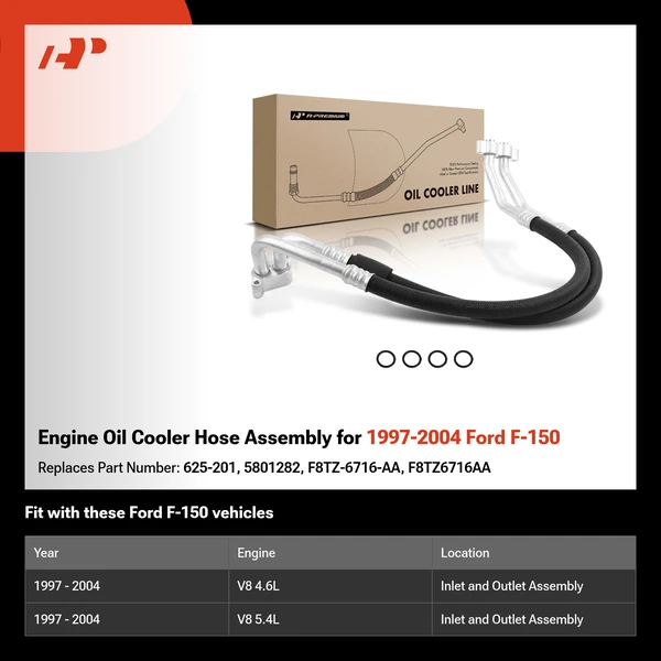 Engine Oil Cooler Hose Assembly for 1997-2004 Ford F-150
