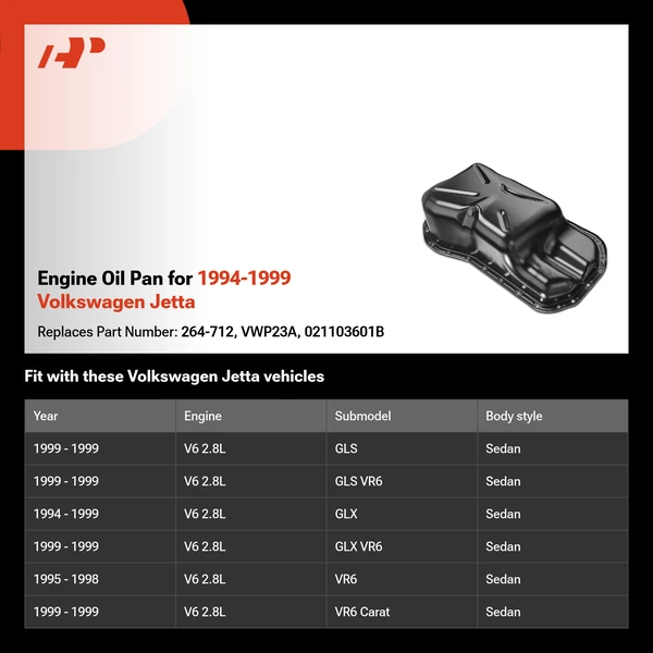 Engine Oil Pan for 1994-1999 Volkswagen Jetta