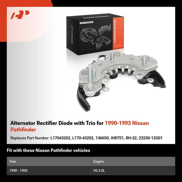 Alternator Rectifier Diode with Trio for 1990-1993 Nissan Pathfinder