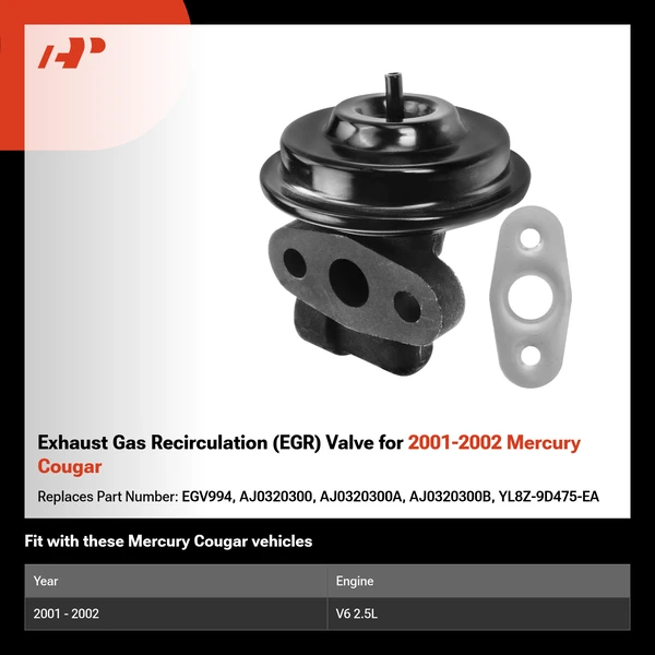 Exhaust Gas Recirculation (EGR) Valve for 2001-2002 Mercury Cougar