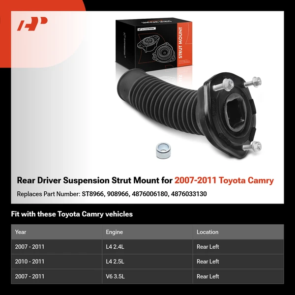 Rear Driver Suspension Strut Mount for 2007-2011 Toyota Camry