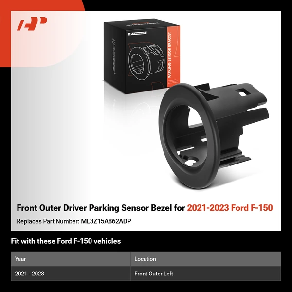 Front Outer Driver Parking Sensor Bezel for 2021-2023 Ford F-150