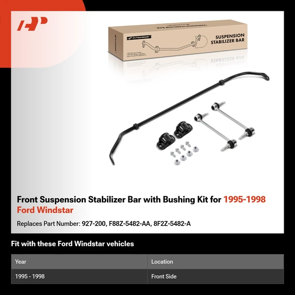 Front Suspension Stabilizer Bar with Bushing Kit for 1995-1998 Ford Windstar