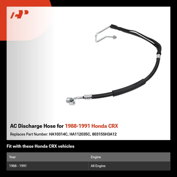 AC Discharge Hose for 1988-1991 Honda CRX
