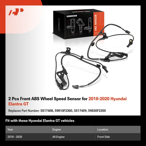 2 Pcs Front ABS Wheel Speed Sensor for 2018-2020 Hyundai Elantra GT