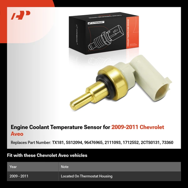 Engine Coolant Temperature Sensor for 2009-2011 Chevrolet Aveo