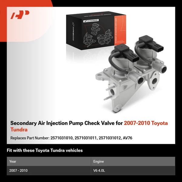 Secondary Air Injection Pump Check Valve for 2007-2010 Toyota Tundra