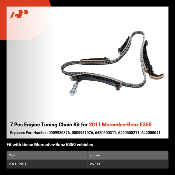 7 Pcs Engine Timing Chain Kit for 2011 Mercedes-Benz E350