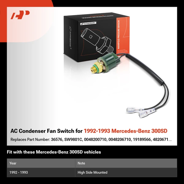 AC Condenser Fan Switch for 1992-1993 Mercedes-Benz 300SD